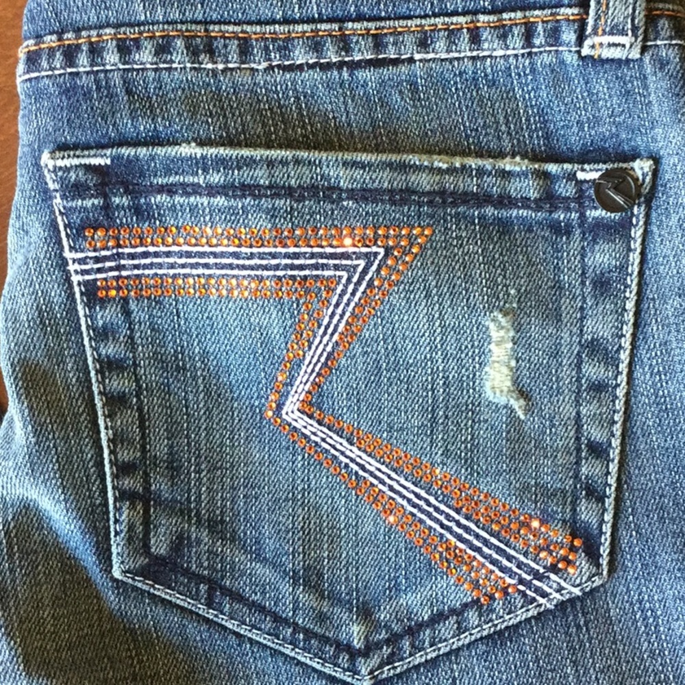 Rock & Republic Distressed embellished Denim sz 25 NWT​ - Picture 2 of 6